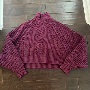 Free People Mock Neck Chunky Sweater